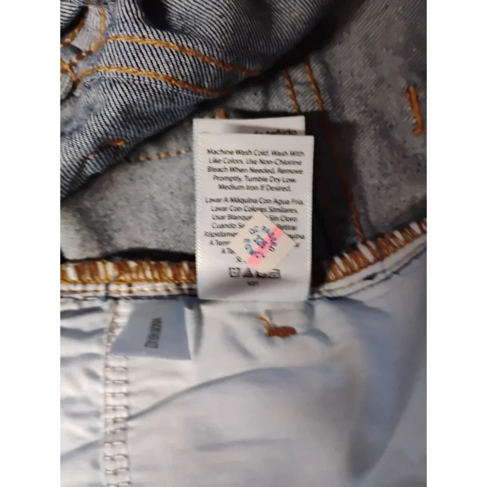 Wonder Nation Size 14 Girls Adjustable Dark Blue Denim Jeans Straight Leg